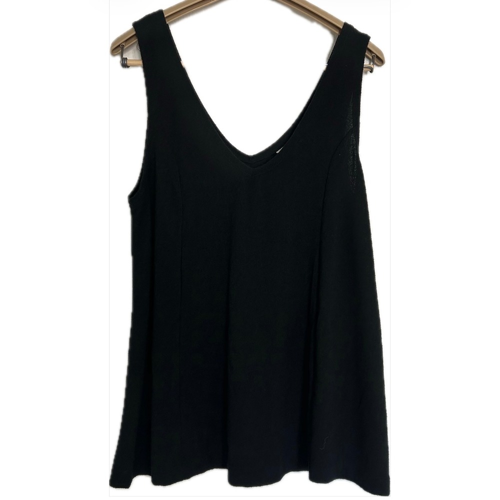 Ava & Viv Womens XXL Black V-Neck Sleeveless Tank Top A-Line Seamed Blouse - Picture 1 of 7